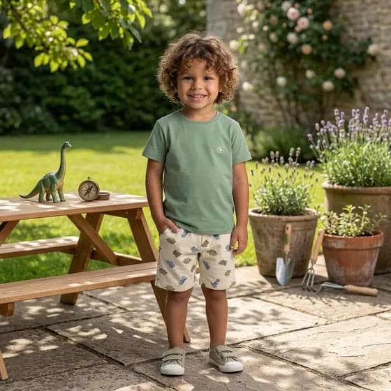 Conjunto Infantil Bebê Menino Camiseta / Bermuda Moletom Verão