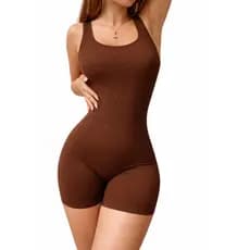 Macacão Macaquinho Fitness Canelado Premium Sem Costura Academia Feminino P/M G/GG