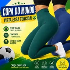 Calça Legging Feminina Canelada Fitness Academia Cores do Brasil – Conforto, Estilo e Versatilidade!
