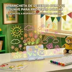 Luminária LED Quadro de Anotações 30x20cm - Superfície para Escrever com Caneta, Luz e Decoração