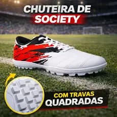 Chuteira Society Masculino 38 ao 43 Futebol Gramado Grama Sintetica Jogador com Aderência e Conforto Extremo