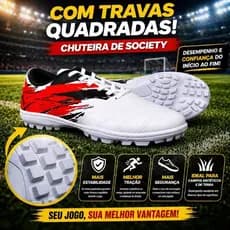 Chuteira Society Profissional Masculina 2026 com Solado Costurado e Conforto Superior (38 ao 43)