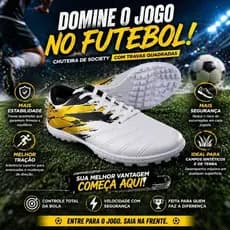 Chuteira Society Profissional Masculina  com Solado Costurado e Alto Conforto 38 a 43 Ótima Qualidade Qualidade