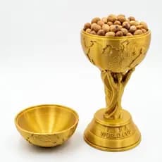 Porta Petiscos Troféu Copa do Mundo 2026 - Petisqueira Decorativa Gold - Decoração Brasil Para Balas, Doces e Petiscos