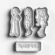 Kit 4 Cortadores de Biscoito ou Massinha Guerreiras do K-Pop XG Jogo 4 Peças Premium