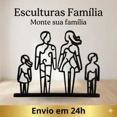 Monte Sua Escultura Familiar Personalizada Decorativa Minimalista Enfeite Mesa Sala Escritório Line Art Estátua