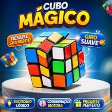 Cubo Mágico 3x3 Profissional Quebra Cabeça Educativo Anti Stress Brinquedo Infantil Colorido.