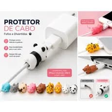 Protetor De Cabo Fofo Anti Quebra Cartoon Panda Tigre Kawaii USB