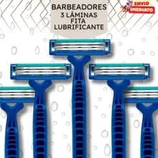 Aparelhos de Barbear Barbeadores Azul 12cm com Tripla Lâmina e Fita Lubrificante Barbeador - 24,36,48,96 ou 120 unidades