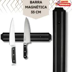 Barras Magnéticas Organizadoras 33x3,5cm para Facas e Ferramentas Barra Magnética
