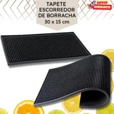 Tapete Escorredor de Borracha Louça Resistente 30x15 cm Secagem Rápida para Cozinha Casa Lanchonete Restaurante Drink