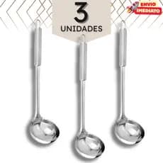 Kit de Conchas de Inox Premium 32 cm - Concha Cozinha Buffet Restaurante