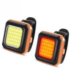Kit 1 Farol + 1 Lanterna Traseira Bike Led Usb Recarregável