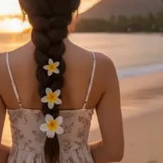 Kit 3 Presilhas De Cabelo De Feriado De Praia Acessorio Piranha de Flor. Grampo Para Cabelo Feminino
