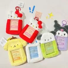 Porta-cartões de pelúcia fofo de 3 polegadas, das séries de desenhos animados "My Melody," "Kuromi," "Hello Kitty" e "Ci