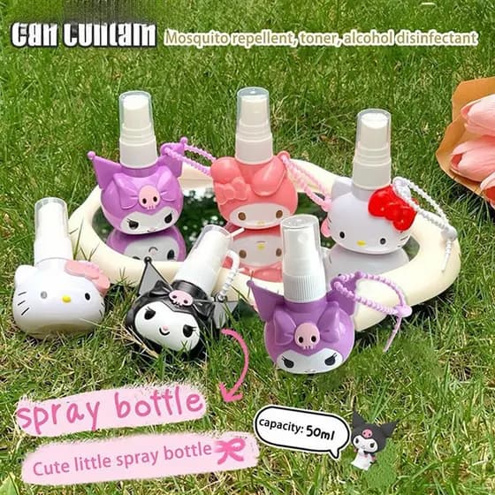 [LightOverflow] Perfume Pressurizado Preto Sanrio Hello Kitty 50ml My Me Frasco de Cosmét