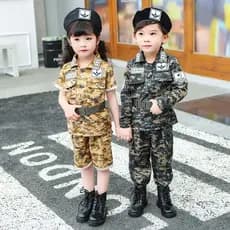 Camuflagem uniforme terno crianças meninos meninas crianças verão acampamento roupas de treinamento militar uniforme de