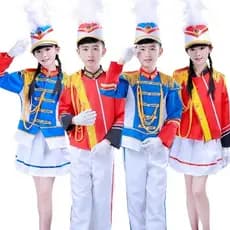 Traje do Príncipe Real Bandeira do Jardim de Infância Levantando Uniforme de Mão Número de Tambor Traje Alunos do Ensino
