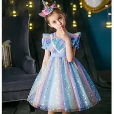 Meninas primavera outono roupas arco-íris vestido crianças saia princesa Elsa saia de gaze inchada