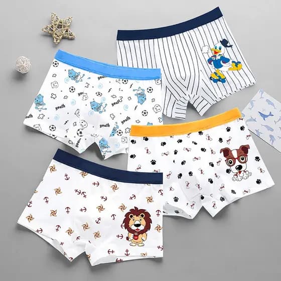 Cuecas boxer masculinas de algodão puro, cuecas boxer de algodão puro 10 bebês meninos crianças médias grandes cuecas bo