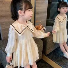 Meninas vestido primavera outono estilo primavera estilo primavera roupas infantis vestido de princesa francesa estilo o