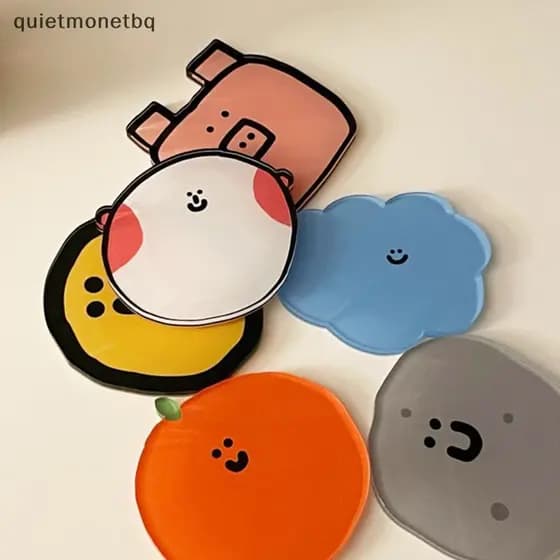 QUE Bonito Dos Desenhos Animados Acrílico Coaster Formas Irregulares Resistente Ao Calor Tigela Almofada Para Café , Chá