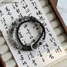 QUE Casal Chinês Dupla Camada Peace Lo Bead Pulseira Artesanal 2 Camadas Luy Presente Para Amantes Ou Amigos BR