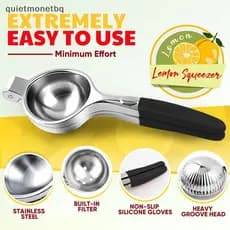 QUE Espremedor De Limão Extra Grande , Em Aço Inoxidável , Manual Resistente De Frutas Cítricas Prensa BR