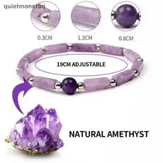 QUE Natural Ametista Corpo-purify Emagrecimento Pulseira Pedra Energia Pulseiras Para Mulheres Alívio Da Fadiga Cura Yog