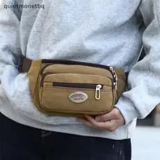 Bolsa De Cintura De Lona Compacta QUE Para Homens , Elegante , Porta-Telefone , Banana Uso Diário BR