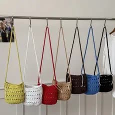 Bolsa balde Bolsa de tecido Bolsa pequena Diagonal multifuncional (bolso de lona tridimensional espessada com cordão) Bo