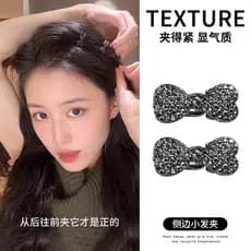 Único bonito strass arco grampo de cabelo feminino franja lateral cabelo quebrado pequeno clipe cocar testa Duckbill cli