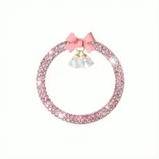 Carro Um Toque Iniciar Adesivo Decorativo Botão Do Diamante Arco Cristal Sino Pingente Anel De Ignição