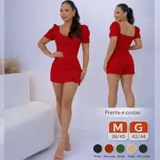 Conjunto Feminino Short Saia e Blusa Casual  Conjunto de Verão com Bojo Malha PREMIUM