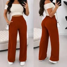 Calca Pantalona Feminina Montaria Premium Cintura Alta  Zero Transparencia Com Bolso CONFORTAVEL