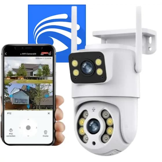 Câmera Dupla de Segurança  Com Visão Noturna Ip Wifi Lente 6mp Aplicativo Yoosee Interna e Externa
