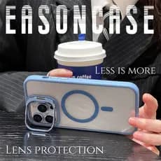 Capa Magsafe iPhone Kit com Suporte e Película de Câmera Compatível com 11 12 13 14 15 16 Pro Max