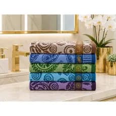 Kit Toalhas de Banho Macia Estampada Jacquard Grande 140x70cm Felpuda Alta Qualidade Bordada Sortida