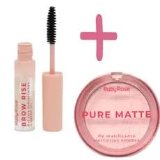 Kit Pó Matificante Pure Matte + Gel Sobrancelha Brow Rise - Ruby Rose