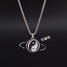 Tai Chi colar Bagua marca pingente rotativo pingente masculino feminino versão na moda simples rotativo colar único plac