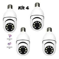 Junto de quatro Câmera de Segurança À Prova D'água Aplicação de Lâmpada Sem Fio Full HD Night Vision