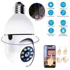 2/4 Câmeras segurança wifi ip sem fio 360 com encaixe lampada bocal PTZ full HD visão noturna