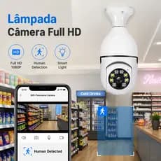 Câmera de Segurança Sem Fio 360° à Prova D'água com App, Full HD Visão Noturna