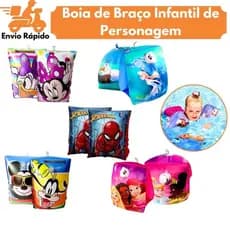 Boia De Braço Inflável Para Crianças Piscina Diversão Lazer Personagem Menino Menina