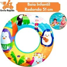 Boia Redonda Inflável 51cm Para Criança Piscina Diversão Lazer Menina Menino