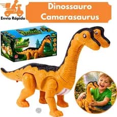 Dinossauro de Duas Cabeças Camarasaurus com Luz e Som | Brinquedo Infantil Interativo com Movimento Realista