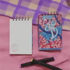 Bloquinho A6, Pokémon Sylveon - sketchbook, fofo, criativo, artesanal, folhas 90g, anotações, desenho, capa dura