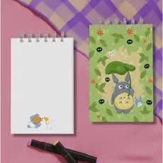 Bloquinho A6 - Totoro, studio Ghibli | sketchbook, caderno de anotações, capa dura, capa brilhante, 50 folhas de 90g