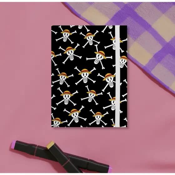 Mini sketchbook A6 - Anime One Piece | 30 folhas, caderninho brochura, caderneta, anotações, desenho, folhas 90g