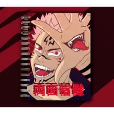Caderno A5, Sukuna, anime, Jujutsu Kaisen | 70 folhas, 90g, capa dura, sketchbook, bullet journal, pautado